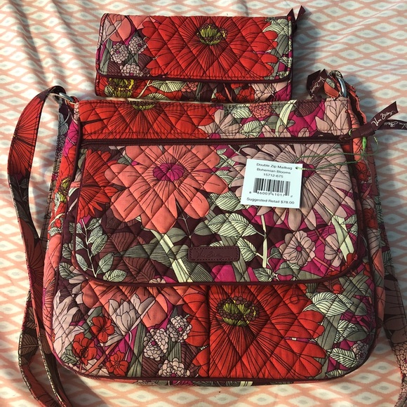Vera Bradley Handbags - NWT Vera Bradley Dbl  Zip Mailbag & Trifold Wallet